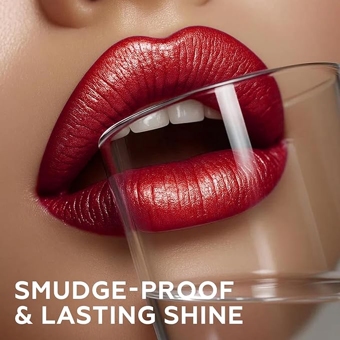 FOCALLURE Metallic Liquid Lipstick,Non Stick Cup Lip Gloss,High Impact Lip Color with Transfer-proof Wear,Long Lasting & Waterproof Lipstick Makeup for Women,Love Galore