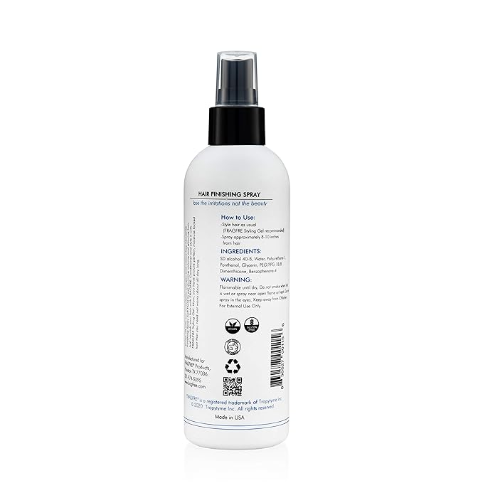 Hair Finishing Spray 8 oz (2-Pack Gift Set) - Fragrance Free Hypoallergenic Paraben Free - Hair Spray for Sensitive Skin - Flexible Soft Hold - Quick-Dry Denatured Alcohol - Vegan