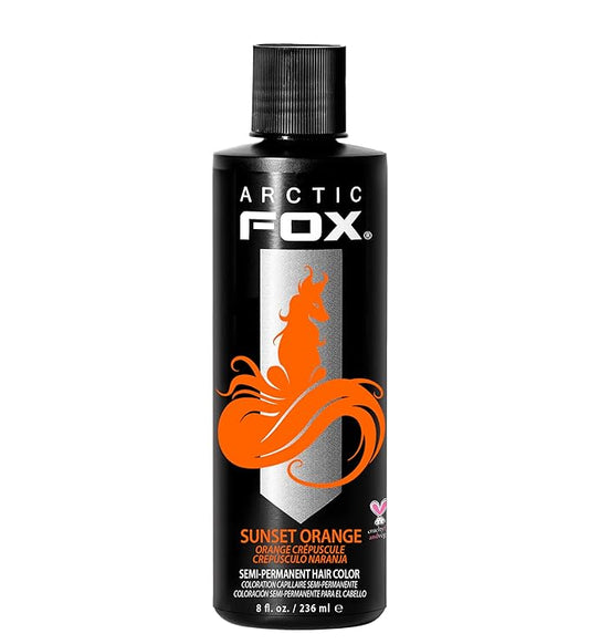 ARCTIC FOX Vegan and Cruelty-Free Semi-Permanent Hair Color Dye (8 Fl Oz, SUNSET ORANGE)