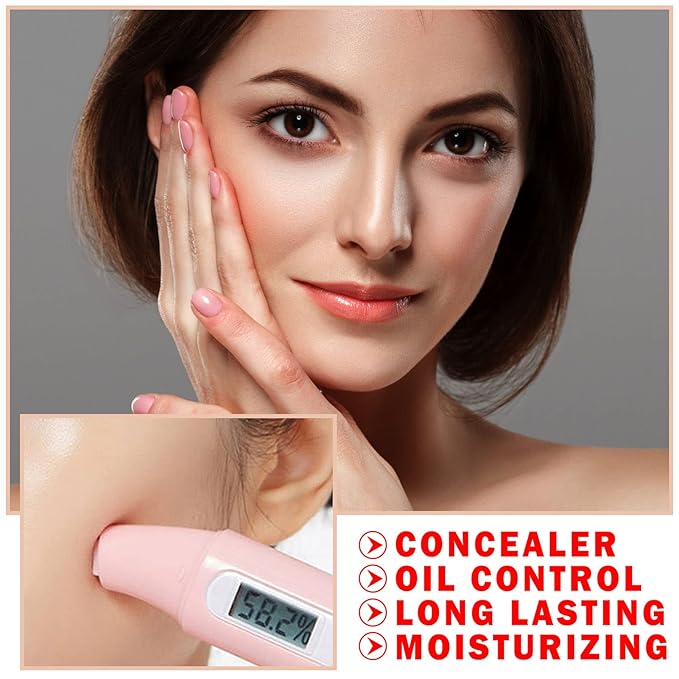 2PCS Mushroom Head Air Cushion CC Cream BB Cream Foundation Moisturizing Matte Concealer Long Lasting Full Coverage Foundation Makeup for All Skin (Natural)