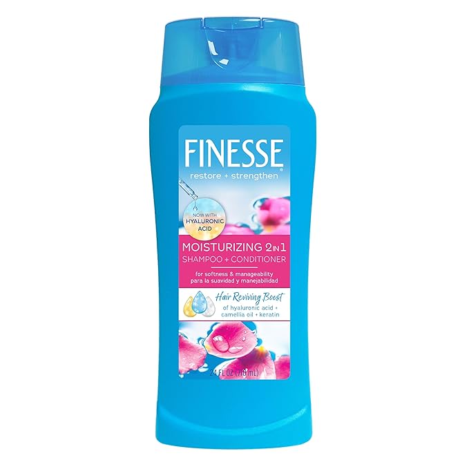 FINESSE Restore + Strengthen Moisturizing 2in1 Shampoo + Conditioner, 24 Ounce (Pack of 6)