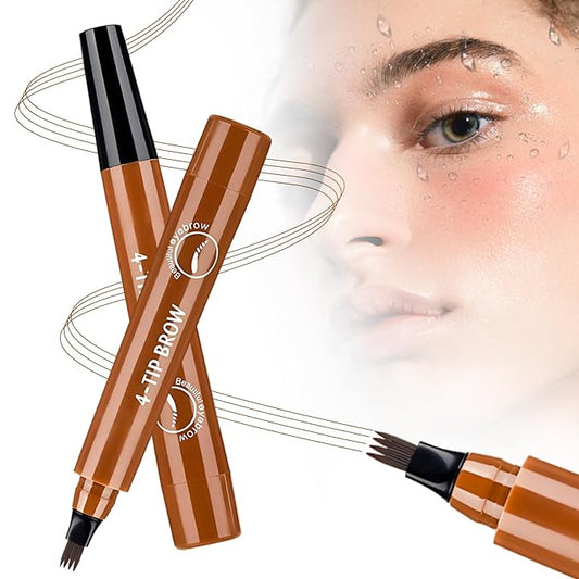 Microblading Eyebrow Pencils for Women, 2026 New 3D Brow Tattoo Pen for Natural Looking Eyebrows, Long Lasting Waterproof Eyebrow Pen with Fine Tip Brow Makeup (Light Brown)
