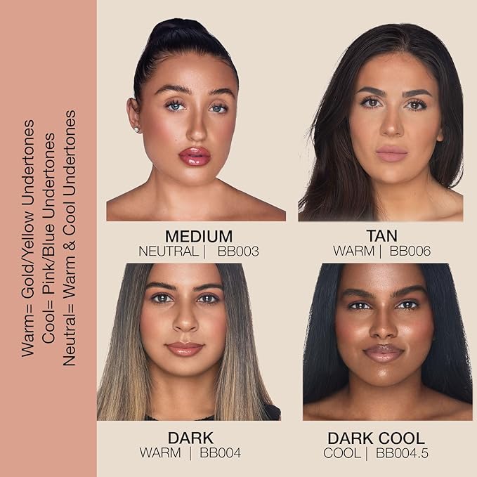 Bellapierre BB Cream SPF 20 – Mineral Sunscreen & Liquid Foundation, Lightweight Face Moisturizer with Buildable Coverage, Matte Finish, Non-Toxic, Paraben-Free, Cruelty-Free – 1.7 oz - Dark