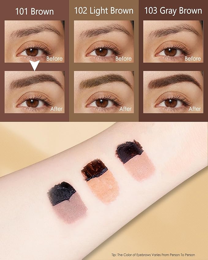 Eyebrow Gel Peel Off, 2Pcs Light Brown Tattoo Eyebrow Gel Easy Peel Off, Long Lasting Waterproof Eye Brow Tinting Dye, Tattoo Brow Tint Stain Peel-Off Kit for Eye Makeup,Christmas Gift for Women-02