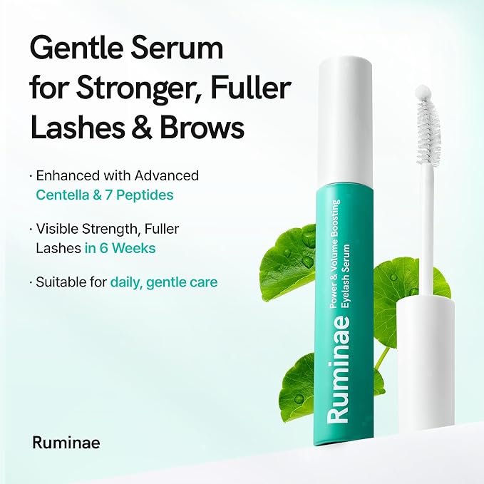 Eyelash Growth Serum for Fuller, Thicker Lashes with Peptides, Biotin, Centella, Hyaluronic Acid | Korean Lash & Brow Enhancing Serum | Prostaglandin-Free, Vegan, Non-Irritating, 0.3 fl oz