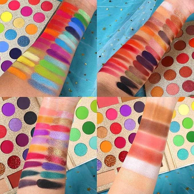 UCANBE Makeup Eyeshadow Palette + 15Pcs Brush Set, Pigmented 86 Colors Make Up Pallet with Brushes, Matte Shimmer Glitter Palettes Valentine's Gift Kit, Eye Shadow Highlighter Contour Blush Beauty Kit