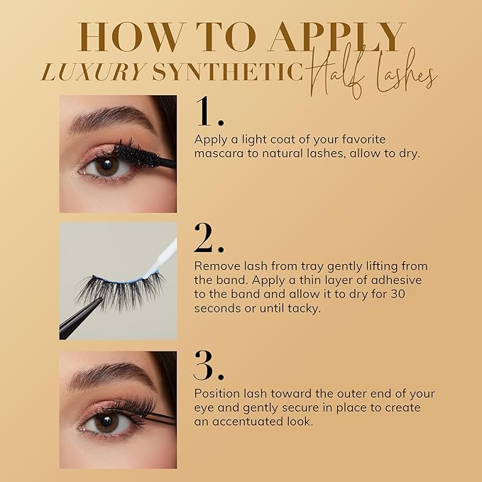 Lilly Lashes Luxury Synthetic Half Lashes (Pack of 4), False Eyelashes, Natural Looking Wispy Lash Strips, Multi-Pack Reusable Up To 15x, Eyelash Glue not Included (Enchanting)