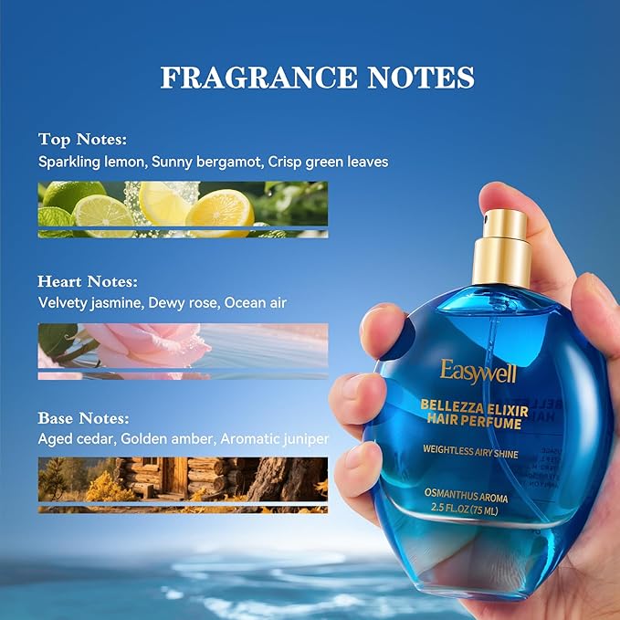 Hair Perfume for Women, Christmas Gift Birthday Gifts for Mom and girls, Leave In Conditioner Spray with Vitamin B5, Hair Care Fragrance, Hair Oil Mist, Osmanthus Aroma, 2.5 Fl Oz