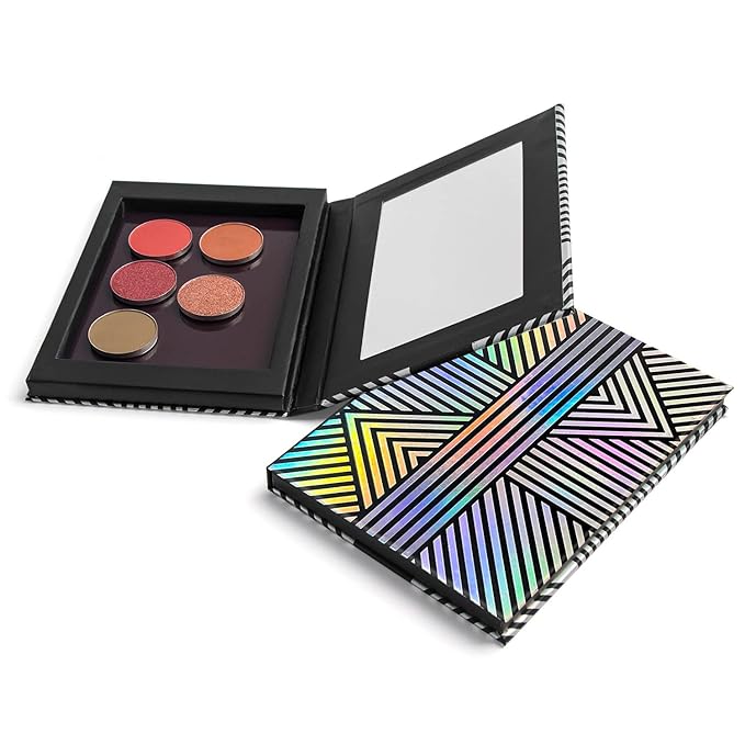 TUOKING Makeup Magnetic Palette with Mirror and 20Pcs Metal Stickers Empty Storage Palette for Eyeshadow Powder Highlighter