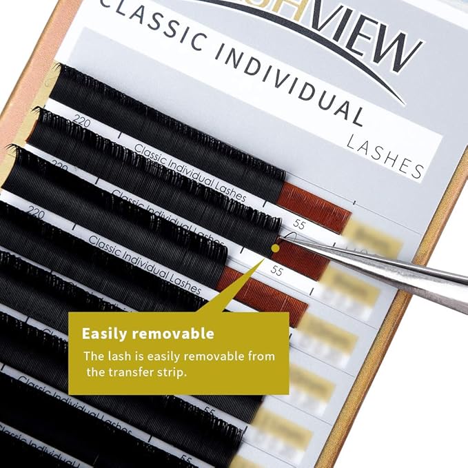 LASHVIEW 0.20 Thickness Eyelash Extensions 9mm D Curl Silk Fake Natural Thick Lashes Individual Semi-Permanent Eyelashes Silk lashes (Salon Use)