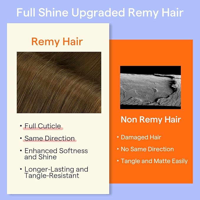 Full Shine Real Human Hair Extensions Clip ins Light Brown Clip in Human Hair Extensions for Fine Short Hair for Raving 14 Inch 7 Pcs 120 G