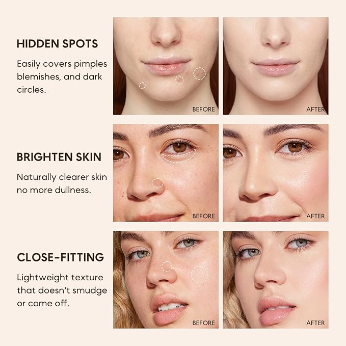 KISSIO Concealer Pencil,Under Eye Concealer,Cover Acne and Freckles,Brightener,Waterproof,Long-lasting,Cream,Makeup Pencil with Sharpener,03 WHEAT