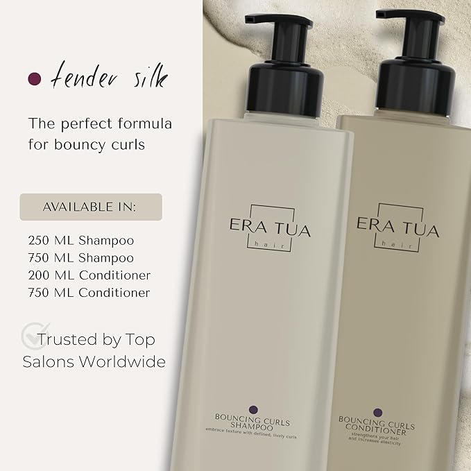 Tender Silk Bouncing Curls Conditioner | Dutch Made & Formulated | Care for Curly Hair | Curl Enhancing | Elegant Floral & Fruity Scent of Lychee, Peony, Magnolia & Rose Scent | 250 ml