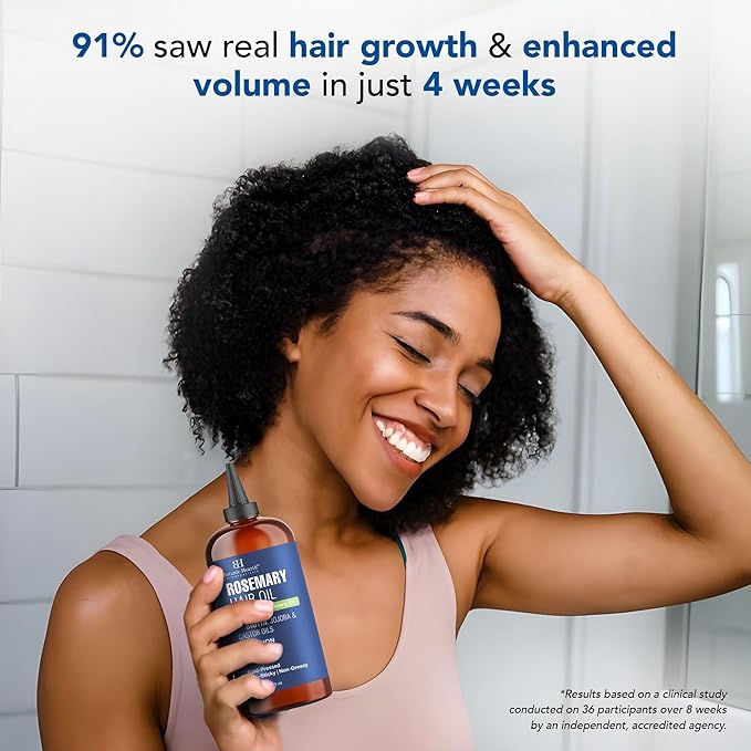 Botanic Hearth 100% Pure Rosemary Oil For Hair Growth | Infused with Biotin, Jojoba & Castor Oil | Hair Oil Repairs Dry Damaged Hair, Strengthening, Healthier - Hair Tonic, 16 fl oz