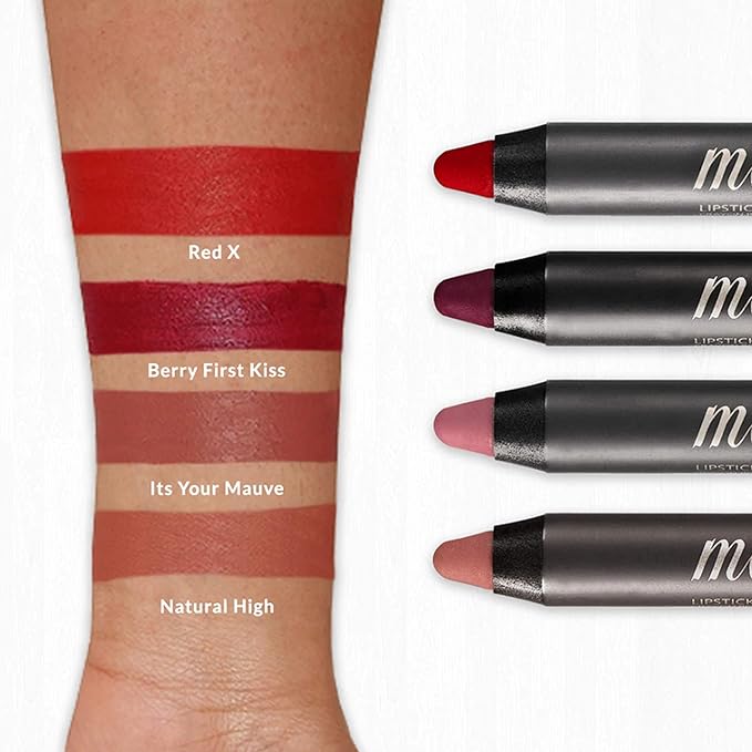 VASANTI Cosmetics Matte Crush Lipstick Pencil (Red X - Classic Red) - Long lasting, Water resisitant & Smudge proof - High Pigmented, Soft Matte Lip Liner Makeup