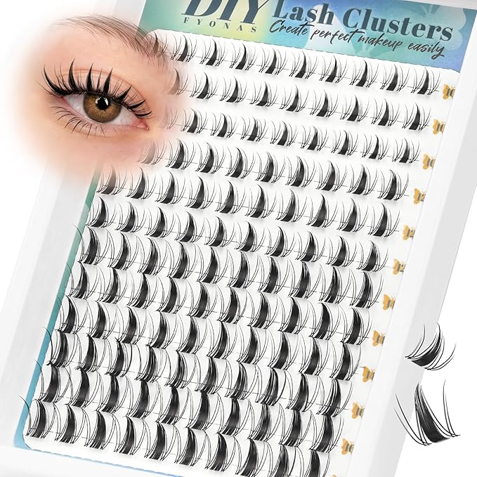 Lash Clusters Fairy Eyelash Clusters D Curl Manga Cluster Lashes 10-16mm Natural Spiky DIY Lash Extensions 120pcs Anime Cluster Eyelash Extensions at Home (Airy)