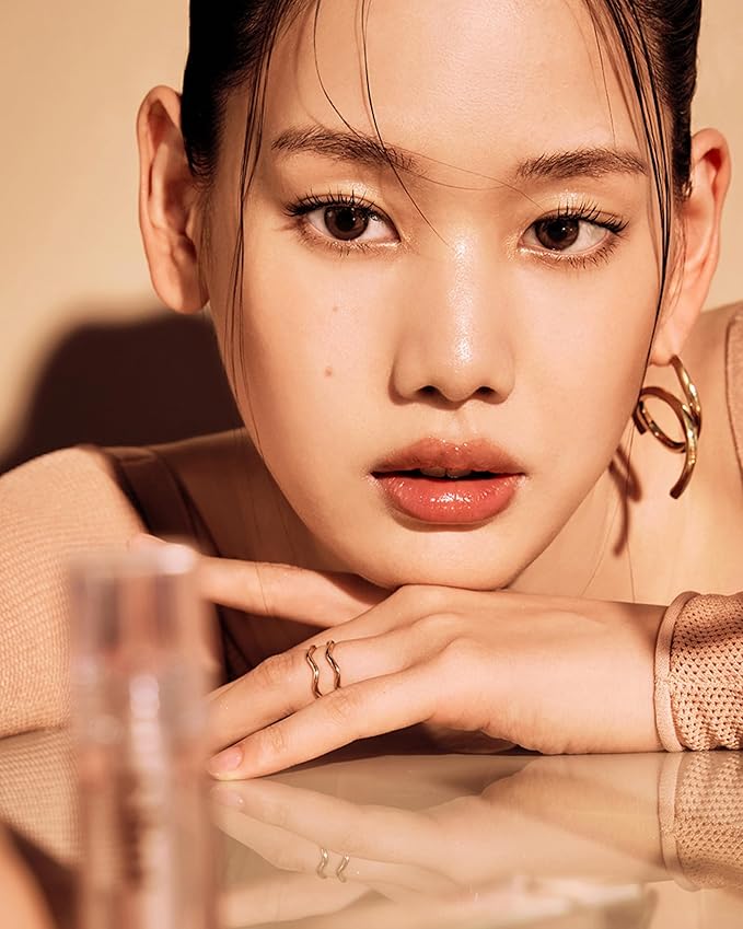 Glint Marble Highlighter (Sunset Bronze, 0.08oz) - Korean Makeup. Inspired Baked for Smooth, Radiant Glow, Long-Lasting Wear. Enriched with Micro Pearl Particles