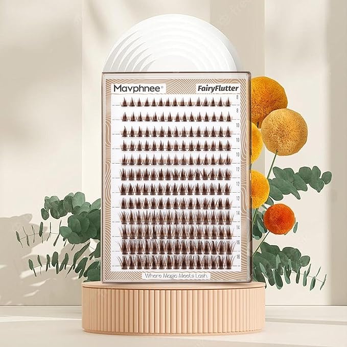 Manga Lash Clusters Brown Eyelash Individuals Anime Spiky Cluster Eyelash Extensions Dark Brown Fairy Lash Extensions Fluffy Wispy DIY Cluster Lashes CC Curve Everyday Cosplay 8-16MM DIY Lash Pack