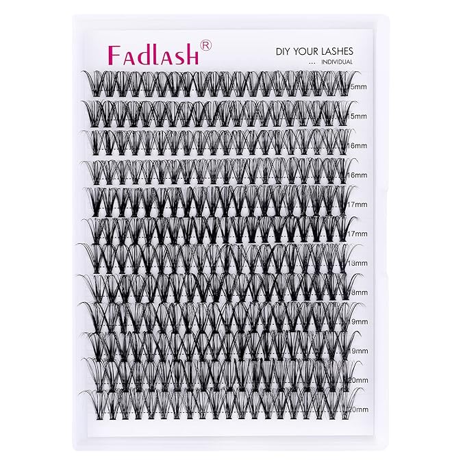 Individual Lashes Big Tray C Curl Lash Clusters 10D 20D 30D 40D Individual Lash Extensions Cluster Lashes Lash Extension Supplies Eyelash Clusters (30D-0.07C, 15-20mm)