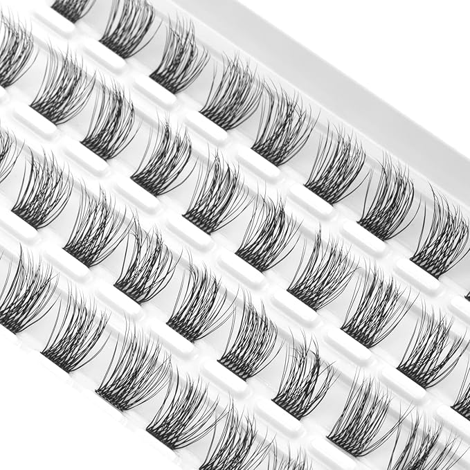 Lash Clusters, DIY Eyelash Extension, 40 Mini Glue Bonded Clusters Individual Lashes, Wispy Fluffy Reusable Artificial Natural Look, C Curl Lashes Pack (Volume-14mm)