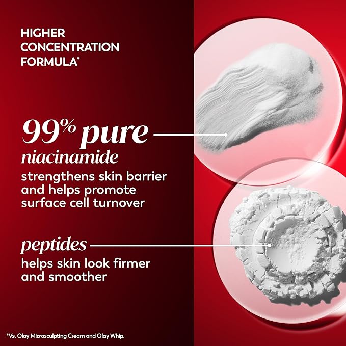 Olay Regenerist Niacinamide Face Moisturizer, Strong & Firm Cream for Women, Anti-Aging, Anti-Wrinkle, Firming Skin Care, Evens, Hydrates to Repair Barrier, Recyclable Eco Jar, Non-Greasy, 2 oz