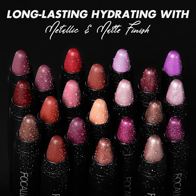 FOCALLURE Ultra Chic Lipstick,Rich Vitamin E Lip Crayon,Lightweight Color without Drying or Fading,Long Lasting Lips Makeup,#26 Salt Lake