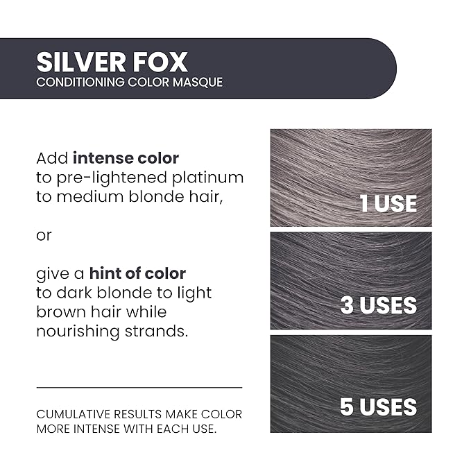 ALOXXI InstaBoost Conditioning Color Mask in Silver Fox, Deposits Silver Color and Deeply Conditions Hair, 6.8 Fl Oz