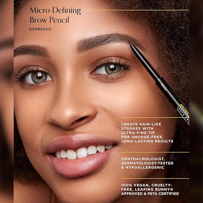Arches & Halos Micro Defining Brow Pencil - For a Fuller and More Defined Brow, Rich Color - Dual Ended Pencil with Brush - Vegan and Cruelty Free Makeup - Espresso, 0.003 oz