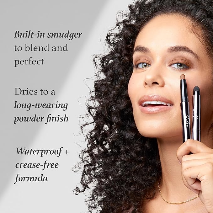 Julep Twice As Nice Eyeshadow Stick and Eyeliner Duo | Includes Eyeshadow 101 Creme-to-Powder Waterproof Shadow Stick, Sapphire Shimmer and All-Day Gel Eyeliner Pencil, Blackest Black