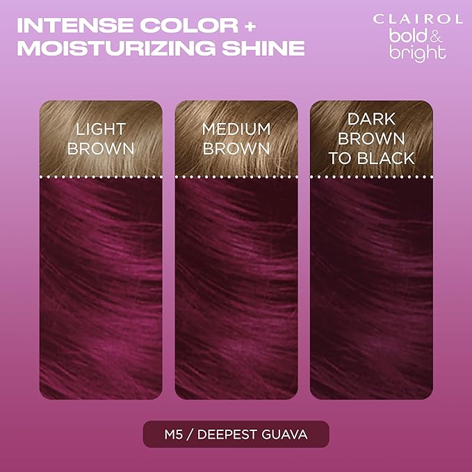 Clairol Bold & Bright Permanent Hair Dye, M5 Deepest Guava Hair Color, Pack of 1