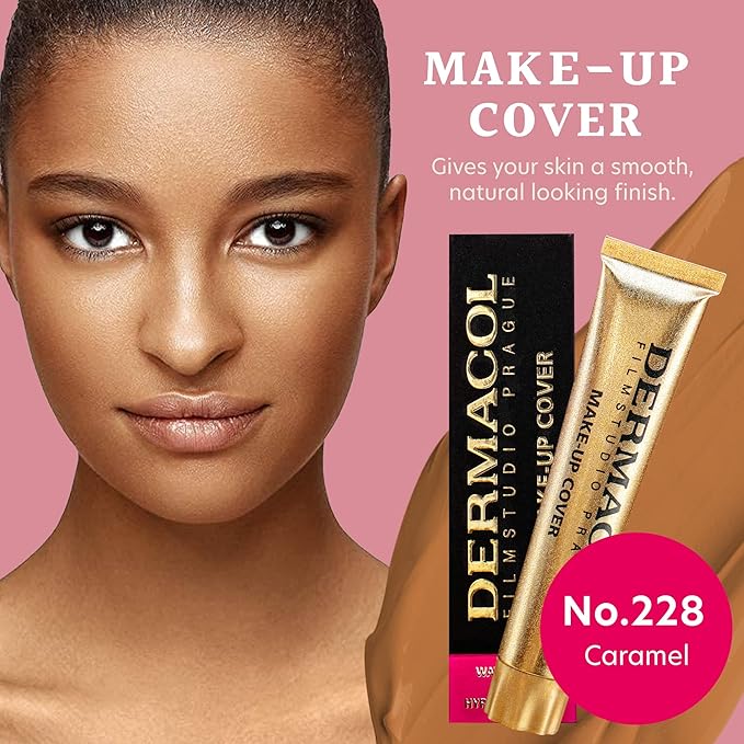 Dermacol - Full Coverage Liquid Makeup Foundation, Matte Finish, with SPF 30, Waterproof, for Oily Skin, Acne, & Under Eye Bags, Long-Lasting Makeup Products, 30g, Shade 228