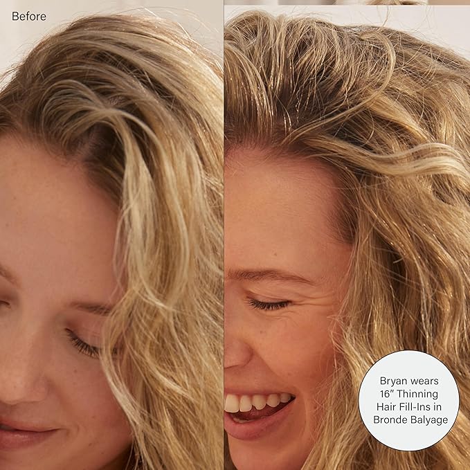 Luxy 100% Remy Human Hair Extensions for Thin Hair Thinning Hair Fill-Ins – 6 Seamless Wefts Multi-Dimensional Color Blend - Natural-Looking Volume & Coverage 50 grams 12" Bronde Balayage Thinning