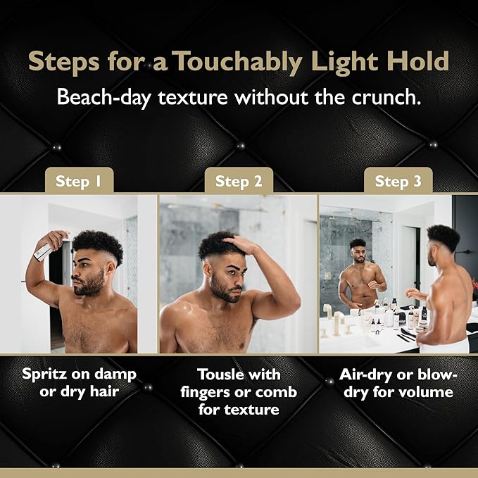 Sea Salt Spray – Lightweight Texture, Volume, and Flexible Hold with Epsom Salt & Pro-Vitamin B5 (8.45 oz, Saffron Ember)