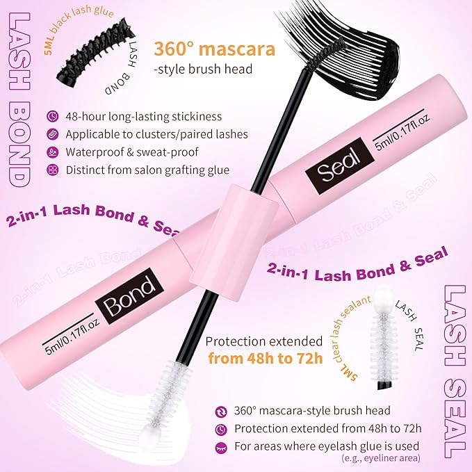 Natural Lash Clusters Kit Wispy Lash Extension Kit Eyelash Clusters with Invisible Band C Curly Cluster Eyelash Extensions Kit with Lash Bond and Seal 8MM-18MM DIY Individual Lashes by ALICROWN