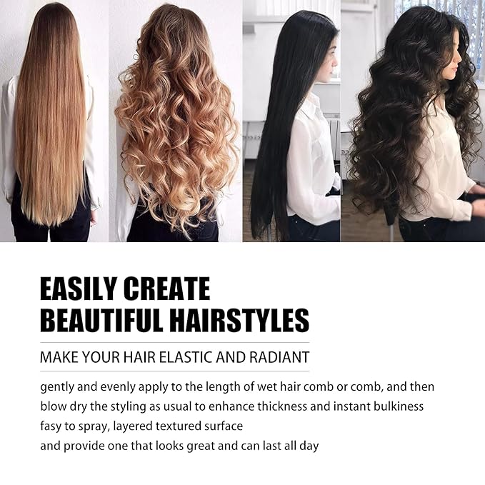 Fluffy Volumizing Hair Spray, Extra-Volume Magic Spray, Long-lasting Bright, Instant Volumizing with Non Greasy & Non Sticky, Suitable For All Hair Types-3.57 Oz (100ml)