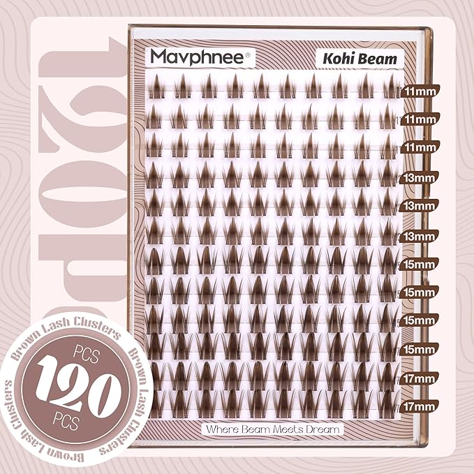 Brown Lash Clusters Manga Cluster Eyelash Extensions Spiky Cluster Lashes Fairy Individual Lashes Anime CC-Curly Eyelash Clusters DIY at Home Easy to Apply Lash Spikes 11-17MM