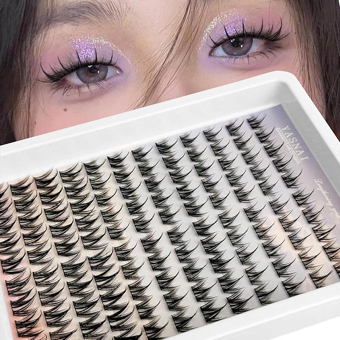 Lash Clusters Manga Eyelash Clusters 10/12/14MM Short Spiky Cluster Eyelash Extensions YASNAI 120Pcs C Curl Individual Volume Anime Lash Clusters with Thin Band Cosplay Natural Fairy Lashes Cluster