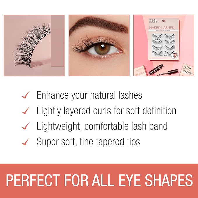 Ardell Naked Natural Lashes 427 – Subtle Volume & Length Natural Look Eyelashes with Invisiband, 4 Pairs