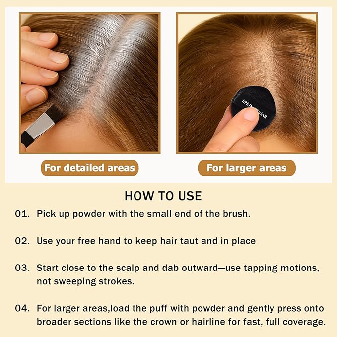 Root Touch Up Hair Color – 3 Color Blendable Hairline Powder for Gray Coverage, Root Cover Up & Thinning Edges – 48H Sweat Resistant, Natural Finish for Women & Men – Brown