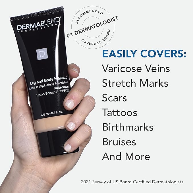 Dermablend Leg and Body Makeup Foundation with SPF 25, 70W Deep Golden,3.4 Fl Oz (Pack of 1)