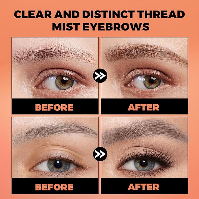 Faux Brow, Microblading Eyebrow Pencil with Hair Like Strokes, Double-Brush Tip Filling Eyebrow Pen for Women, Fast & Precise & Pigmented Makeup, Great for Sparse and Full Brows(03 Dark Brown)