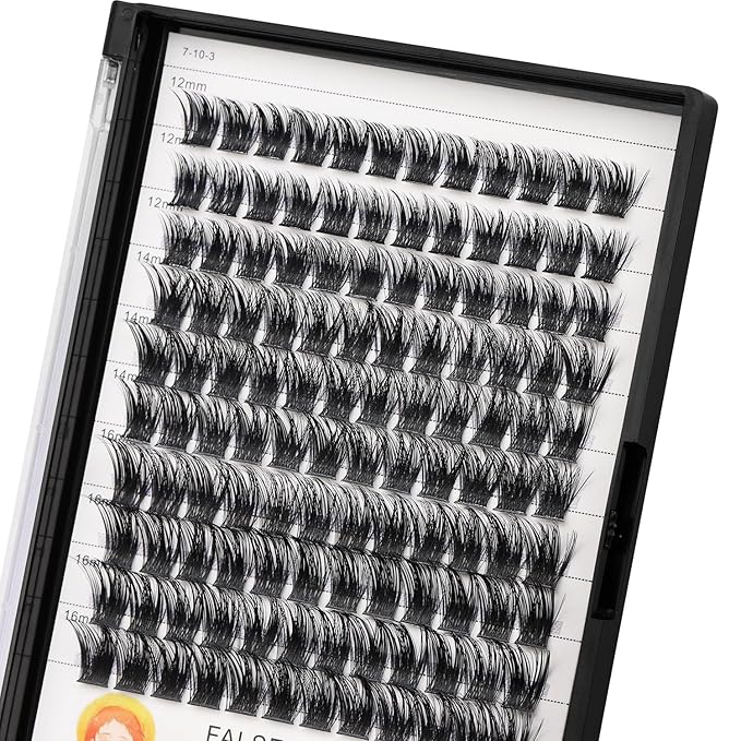 Bodermincer Lash Clusters D Curl Black/Brown/Colored Lashes 10-12-14/12-14-16/16-18-20mm Mixed Lash Clusters Kit For Beginner (M01# 12-14-16mm Mixed)