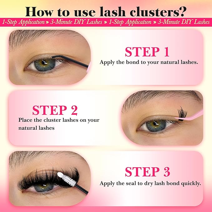 Volume Lash Clusters with Spiky Manga Lash Clusters 200D Eyelash Clusters 10-18MM Thick D Curl Cluster Eyelash Extensions 3D Wispy Cluster Eyelash Extensions by FANXITON