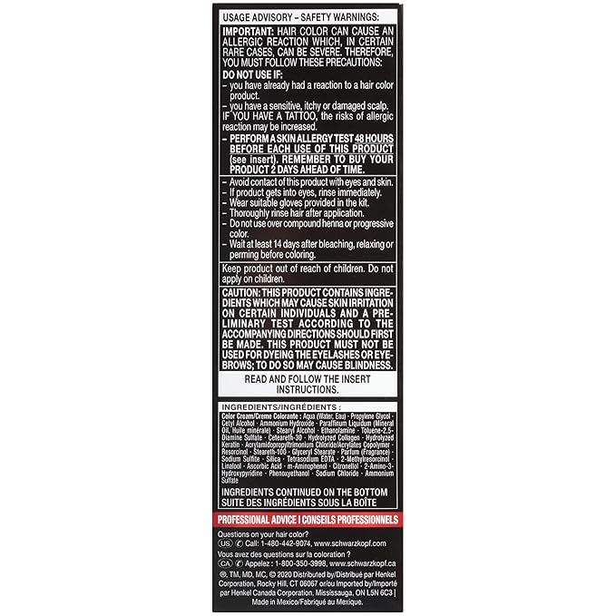 Schwarzkopf Keratin Color Permanent Hair Color Cream, 4.5 Medium Golden Brown