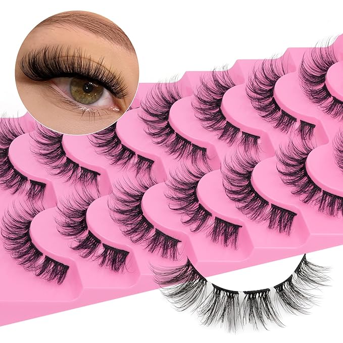 Wispy Lash Clusters Natural Individual Lashes CC Curly False Eyelashes Faux Mink Lash Extension DIY Eyelash Extension Pestañas Fluttery Strip Lashes that Look Like Extensions 7 Pairs by Eefofnn