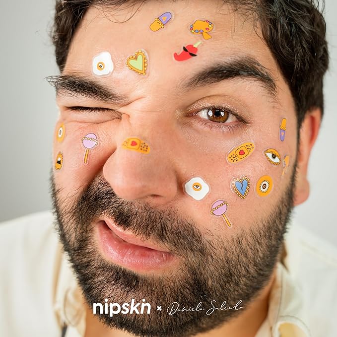 NIPSKIN Stick-On Face & Body Art Patches – Daniela Salcedo Collection - Jewel-inspired Design Pore Strip – Sweat-Proof, Soft on Skin – 24 Patches