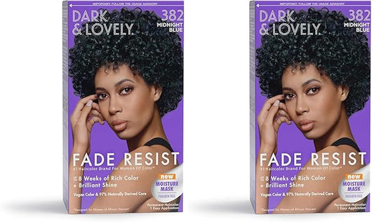 SoftSheen-Carson Dark and Lovely Fade Resist Rich Conditioning Color, Midnight Blue 382 (Pack of 2)
