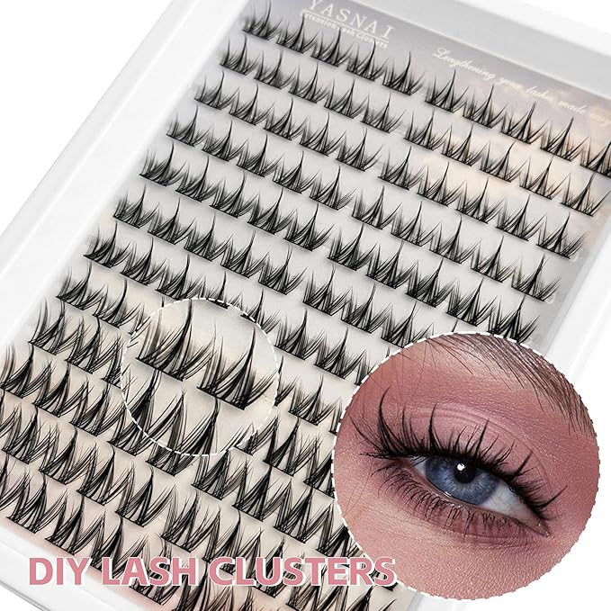 Lash Clusters Manga Eyelash Clusters 10/12/14MM Short Spiky Cluster Eyelash Extensions YASNAI 120Pcs C Curl Individual Volume Anime Lash Clusters with Thin Band Cosplay Natural Fairy Lashes Cluster