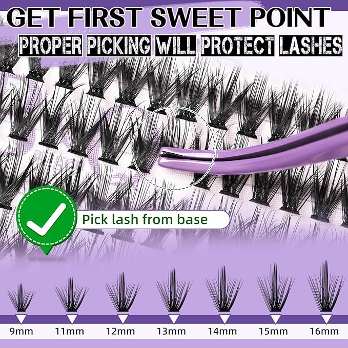 B&Qaugen Lash Extension Kit for Beginners Eyelash Extension Kit Manga Lash Clusters Kit 280 PCS Individual Lashes Kit Volume 40D+50D Soft D Curl Eye Lash Extension Lash Kit(Manga-40D+50D-D-9-16MIX)