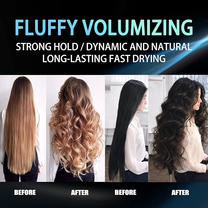 Fluffy Volumizing Hair Spray, Extra-Volume Magic Spray, Long-lasting Bright, Instant Volumizing with Non Greasy & Non Sticky, Suitable For All Hair Types-3.57 Oz (100ml)